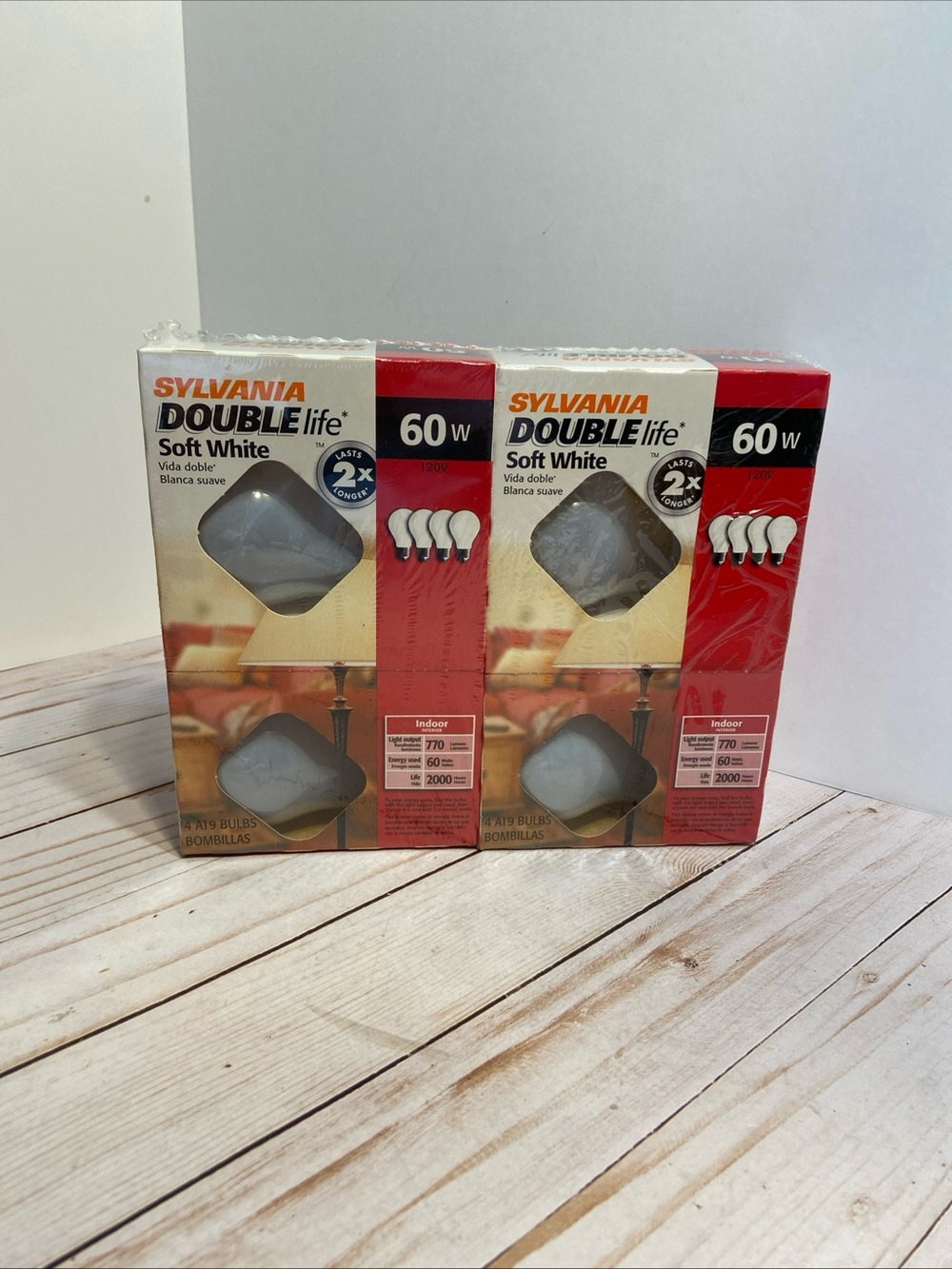 Sylvania Double Life 60W Soft White Light Bulbs - Pack